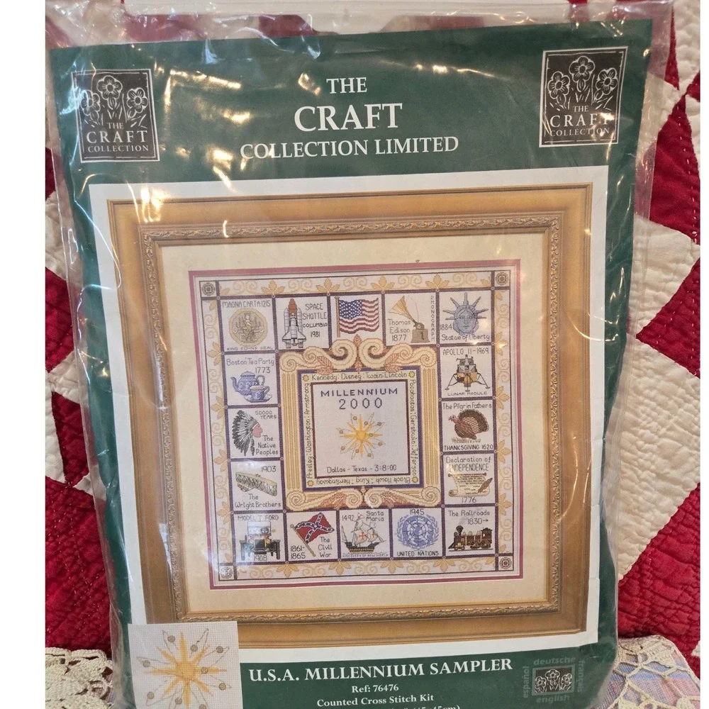 Vintage USA Millennium Sampler‎ Cross Stitch Kit NIP 1999